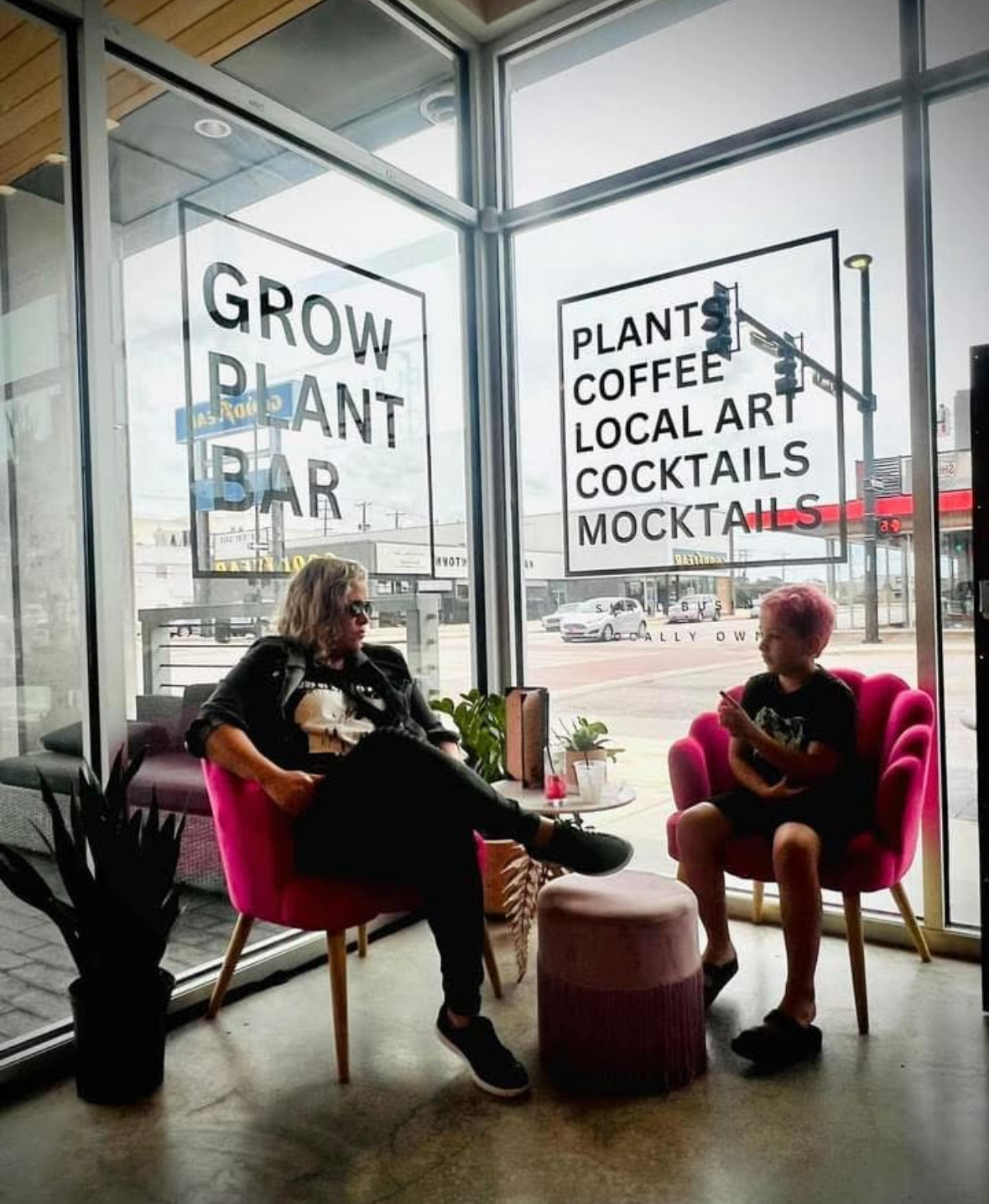 Stacey and Julian at a plant-based cafe
